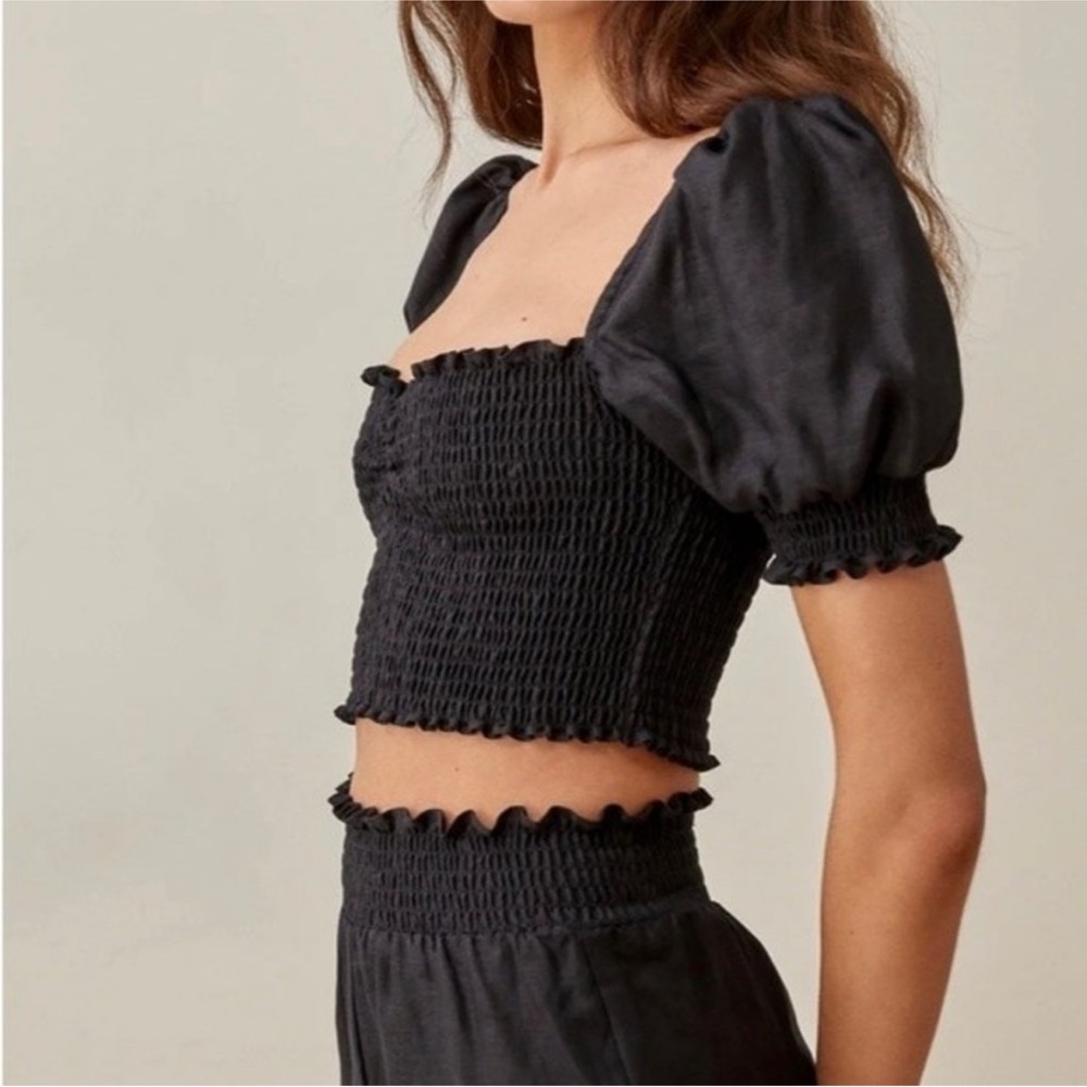 reformation XS black crop top